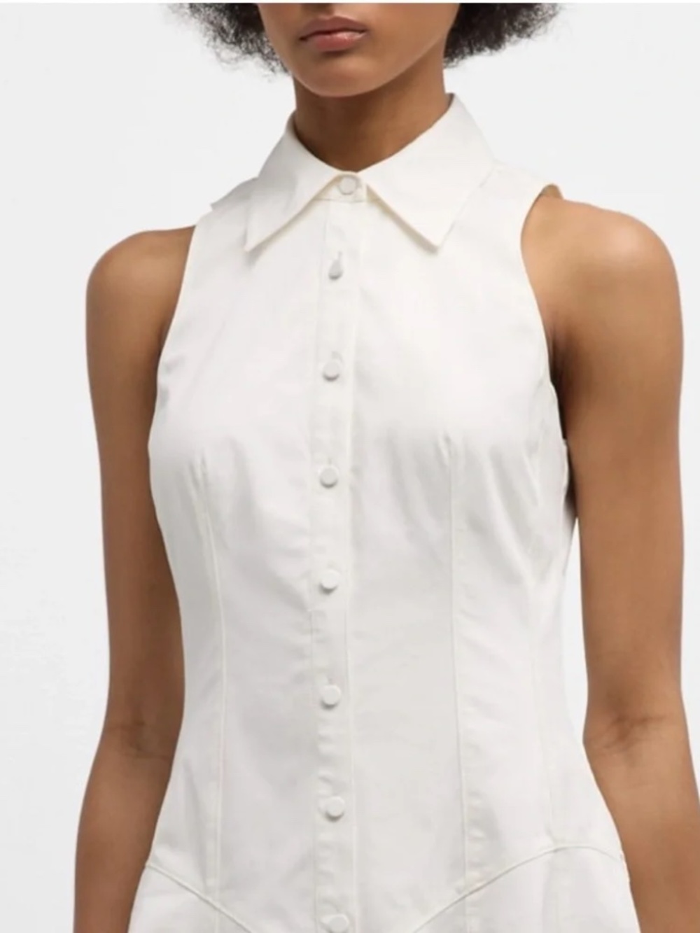 Cinq a Sept Elegant White Sleeveless Dress